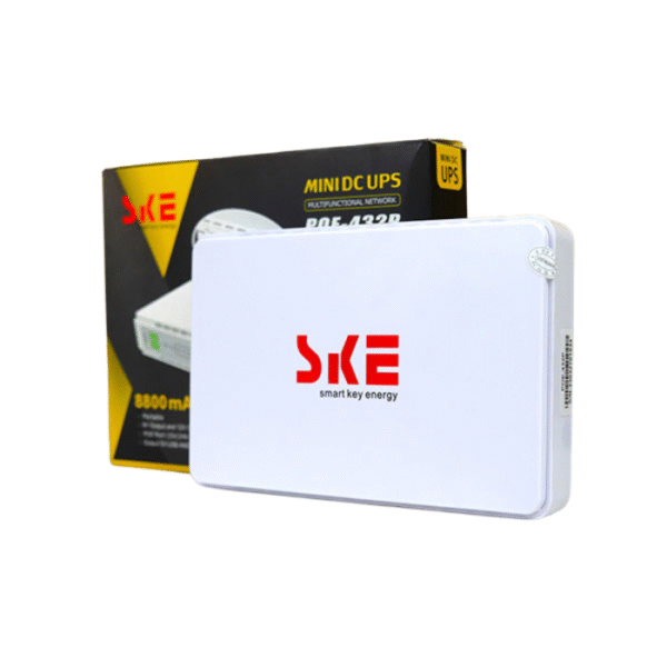 SKE 432P mini UPS for Router, ONU, Camera – 25 Watt 5v 9v 12v & PoE support 15/24v