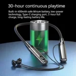 TIMACKĀ® Wireless Earphones 5.3 Neckband Headphones Gaming LED Display Stereo Sports Magnetic Earbuds - Image 4